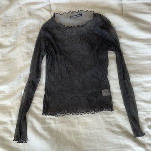 Brandy Melville sheer black glittery top